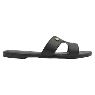 Foto 2 | Sandalias De Piso Exterior Piel Vegana Color Negro Para Mujer De Rbbasics