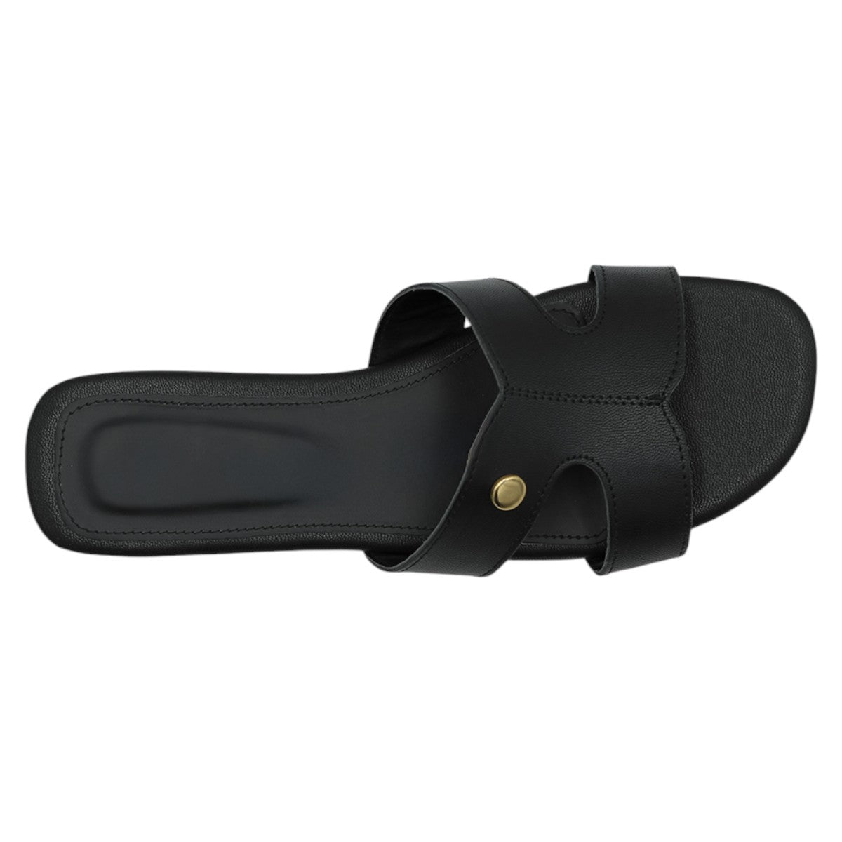 Foto 4 pulgar | Sandalias De Piso Exterior Piel Vegana Color Negro Para Mujer De Rbbasics