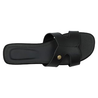 Foto 3 | Sandalias De Piso Exterior Piel Vegana Color Negro Para Mujer De Rbbasics