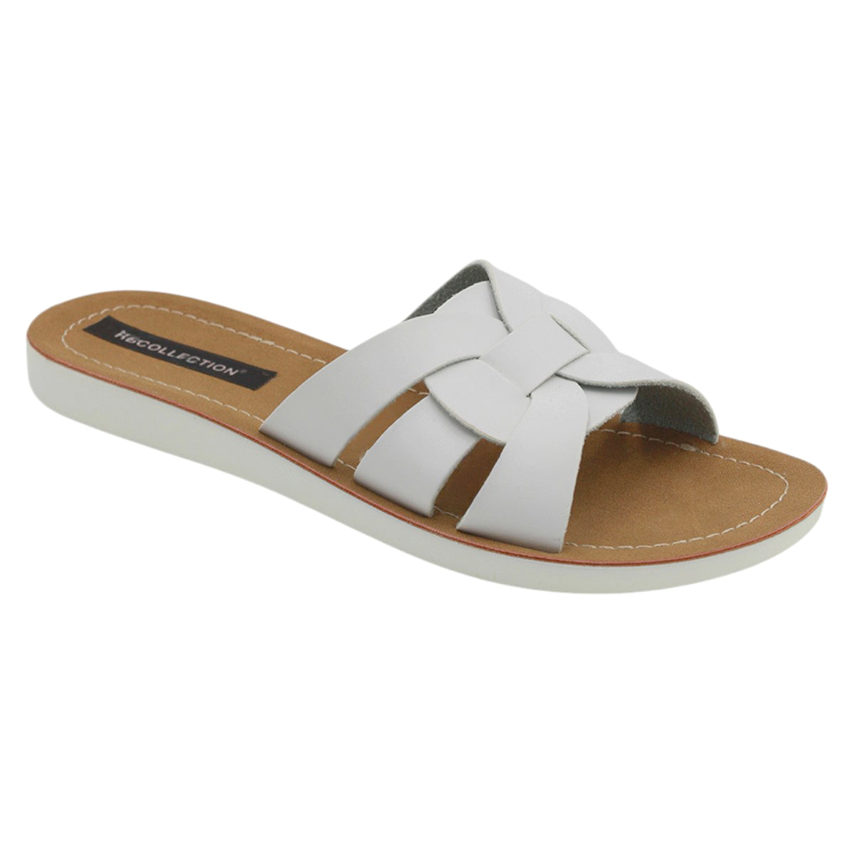Foto 1 | Sandalias de Piso Rbcollection Piel Vegana Blanco para Mujer