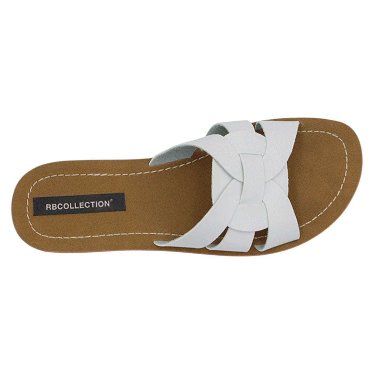 Foto 4 pulgar | Sandalias de Piso Rbcollection Piel Vegana Blanco para Mujer