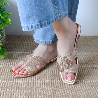 Foto 2 | Sandalias Rbcollection Oro Para Mujer