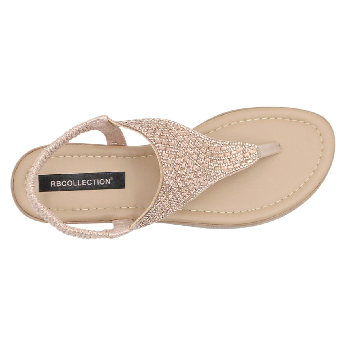 Foto 5 pulgar | Sandalias de Pisl Oro con Pedrería para Mujer