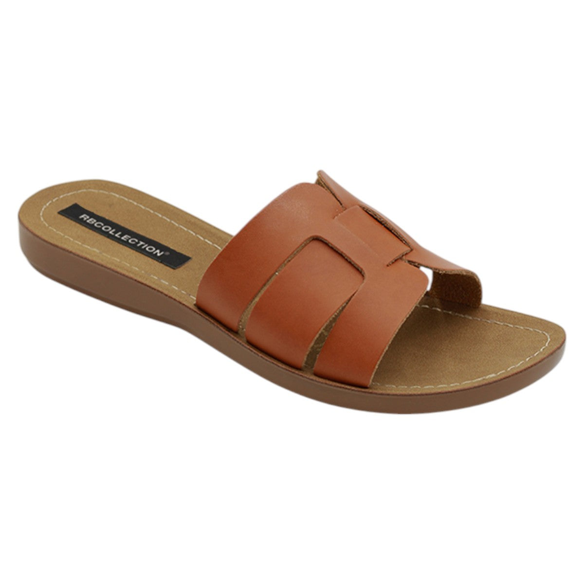 Foto 2 pulgar | Sandalias Rbcollection Piel Vegana Café para Mujer