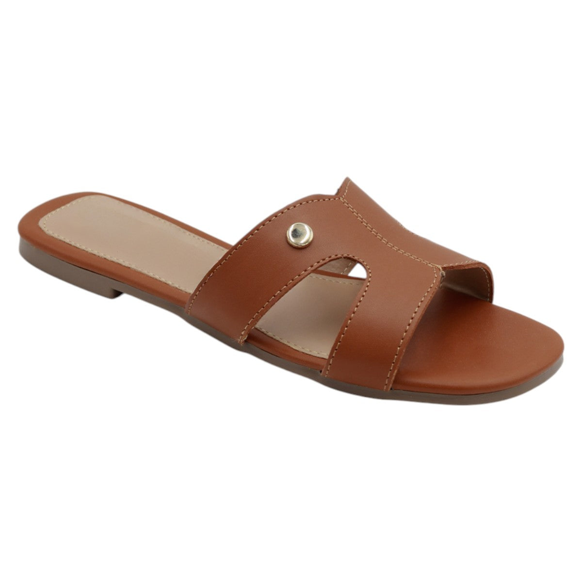 Foto 2 pulgar | Sandalias Piel Vegana Rbbasics Café para Mujer