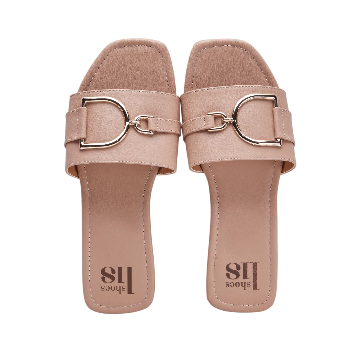 Sandalia Calzado Watanabe Color Beige  Plana Herraje