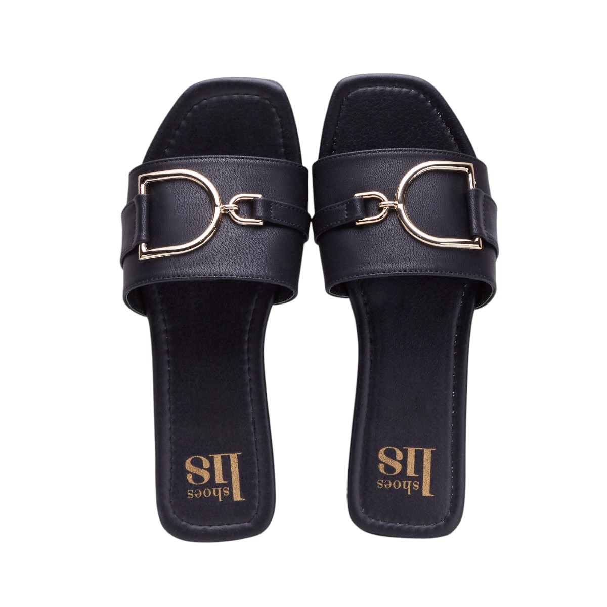 Sandalia Calzado Watanabe Color Negro  Plana Herraje