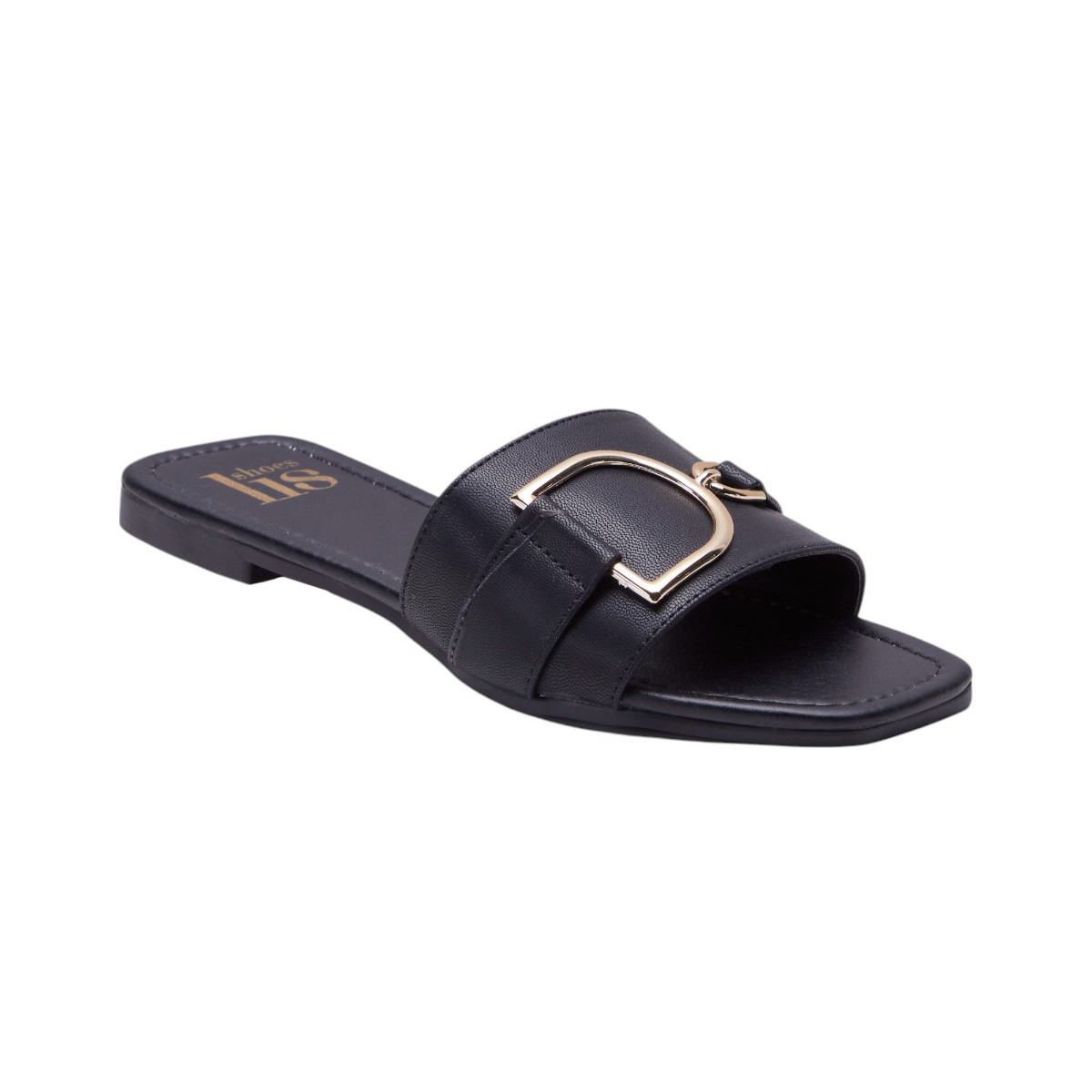 Foto 4 pulgar | Sandalia Calzado Watanabe Color Negro  Plana Herraje