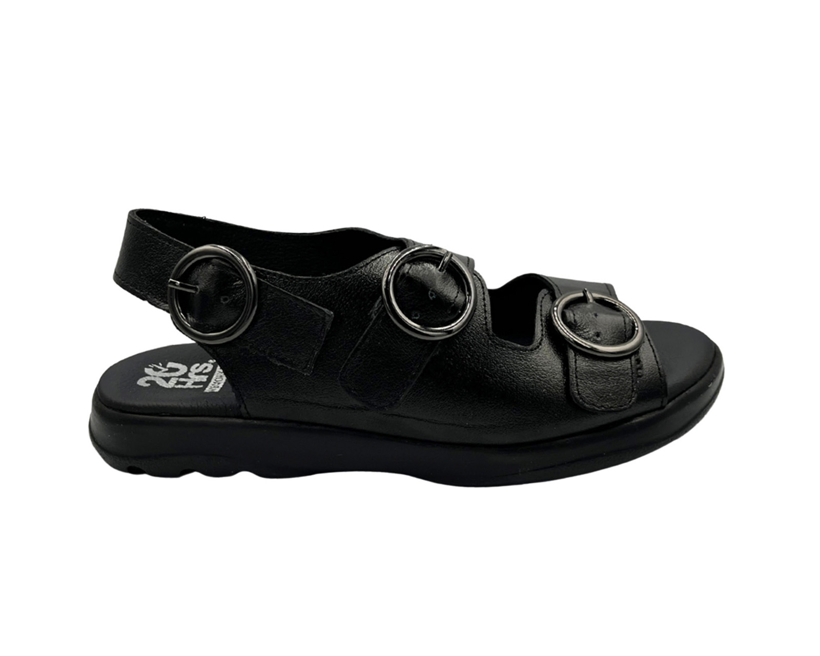 Foto 2 pulgar | Sandalia Huarache De Piel Color Negro Para Mujer Cómodo 20 Hrs 1010