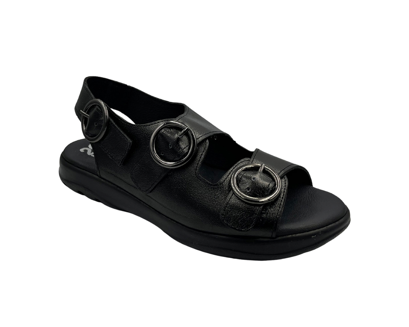 Foto 3 pulgar | Sandalia Huarache De Piel Color Negro Para Mujer Cómodo 20 Hrs 1010