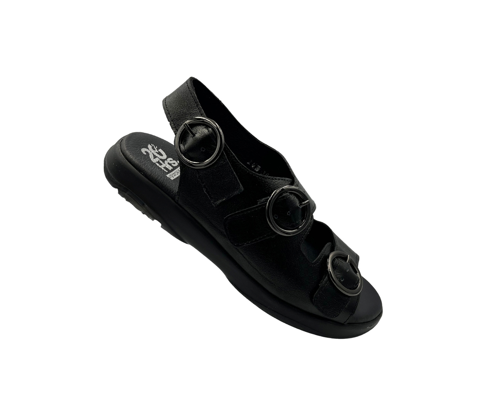 Foto 4 pulgar | Sandalia Huarache De Piel Color Negro Para Mujer Cómodo 20 Hrs 1010