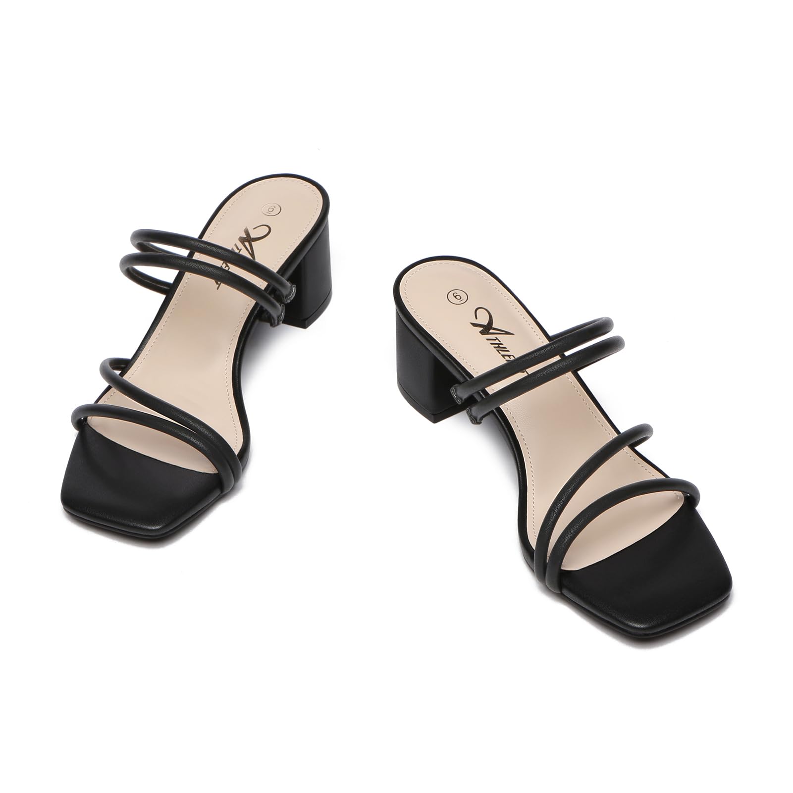 Foto 5 pulgar | Sandalias Athlefit Para Mujer Con Tacón Grueso, Color Negro, Talla 8 - Venta Internacional.