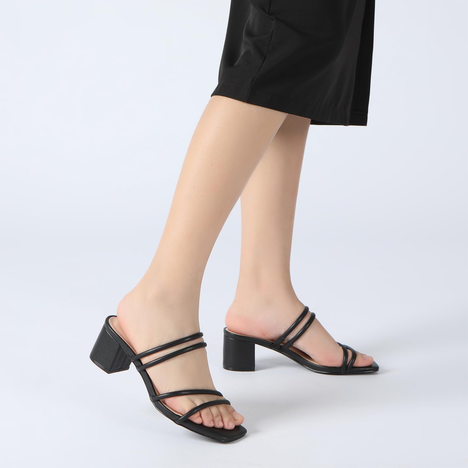 Foto 6 pulgar | Sandalias Athlefit Para Mujer Con Tacón Grueso, Color Negro, Talla 8 - Venta Internacional.