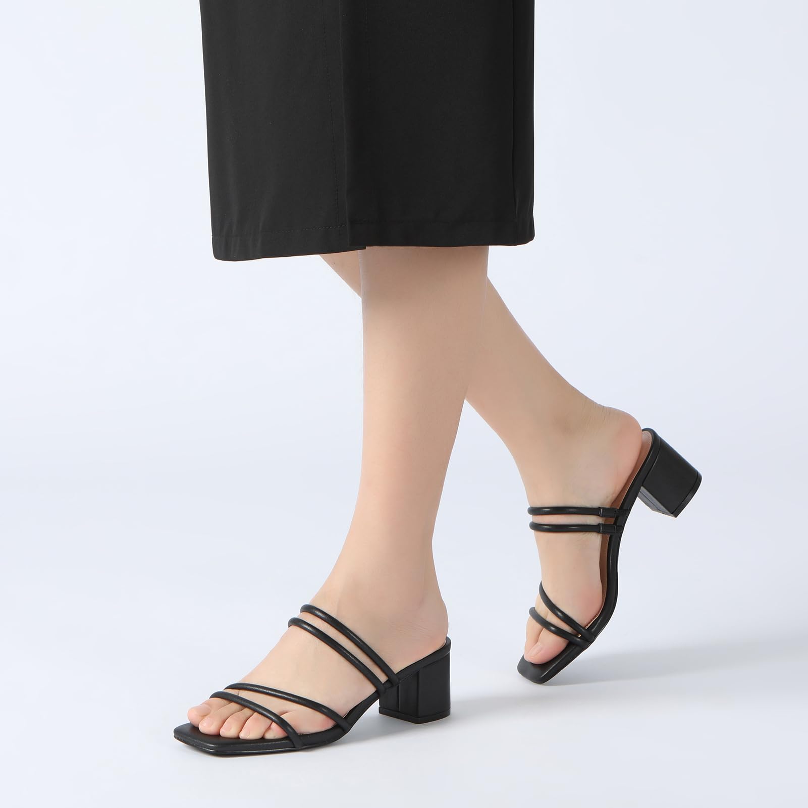 Foto 7 pulgar | Sandalias Athlefit Para Mujer Con Tacón Grueso, Color Negro, Talla 8 - Venta Internacional.