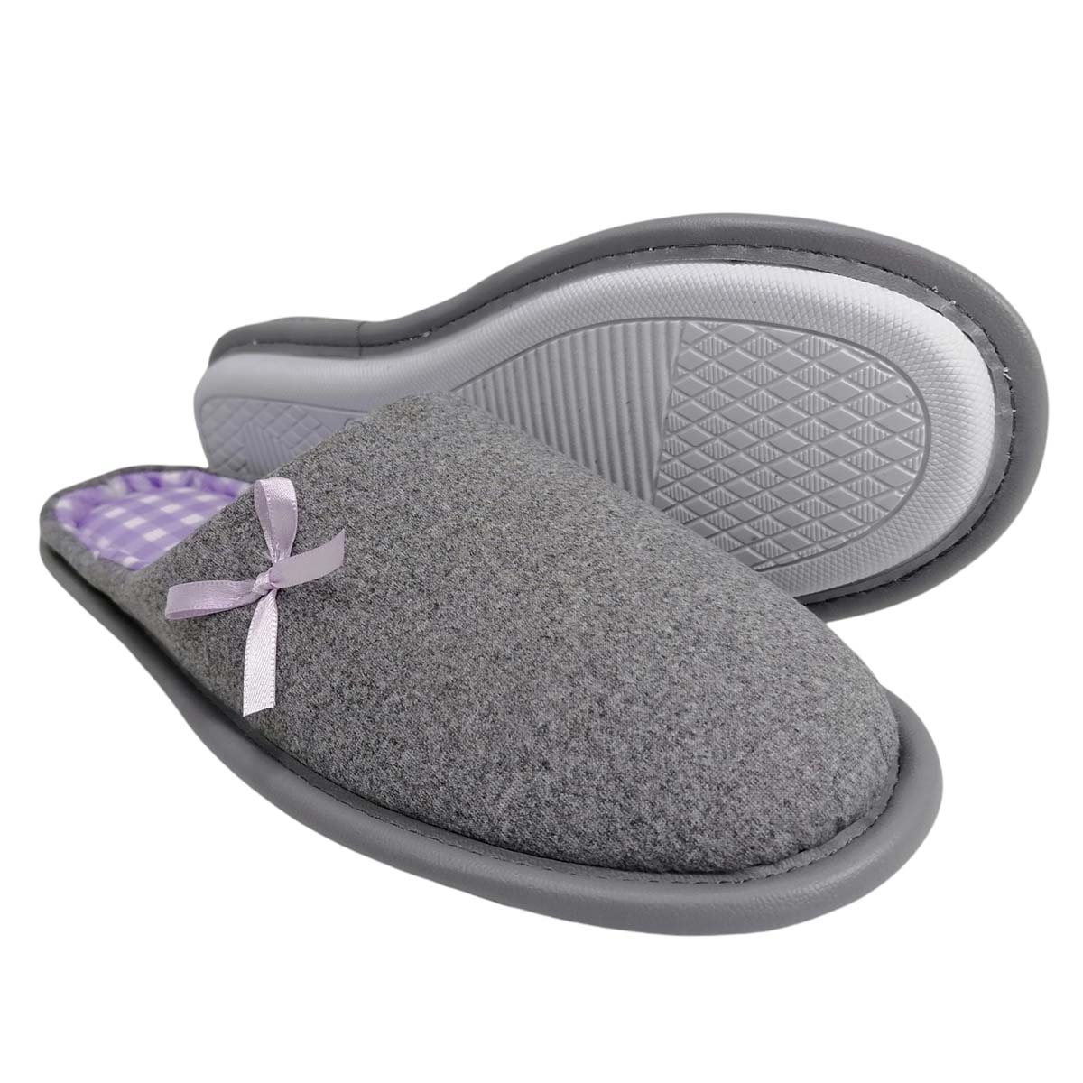Pantuflas Calzatura 10051 color Gris/Lila