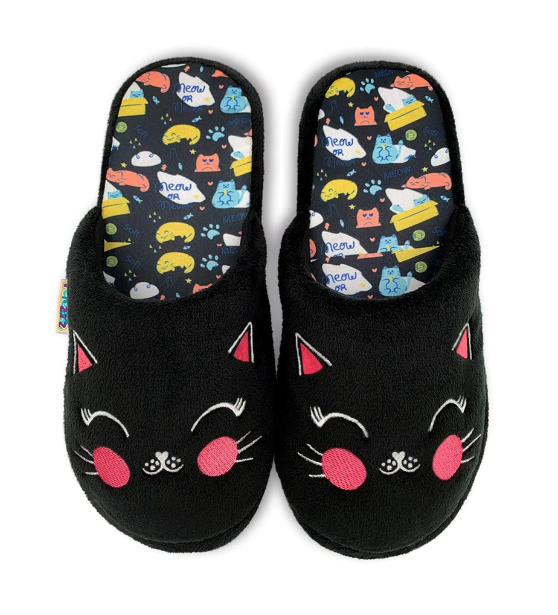 Foto 1 | Pantufla para Dama Perezozaz Gato color Negro