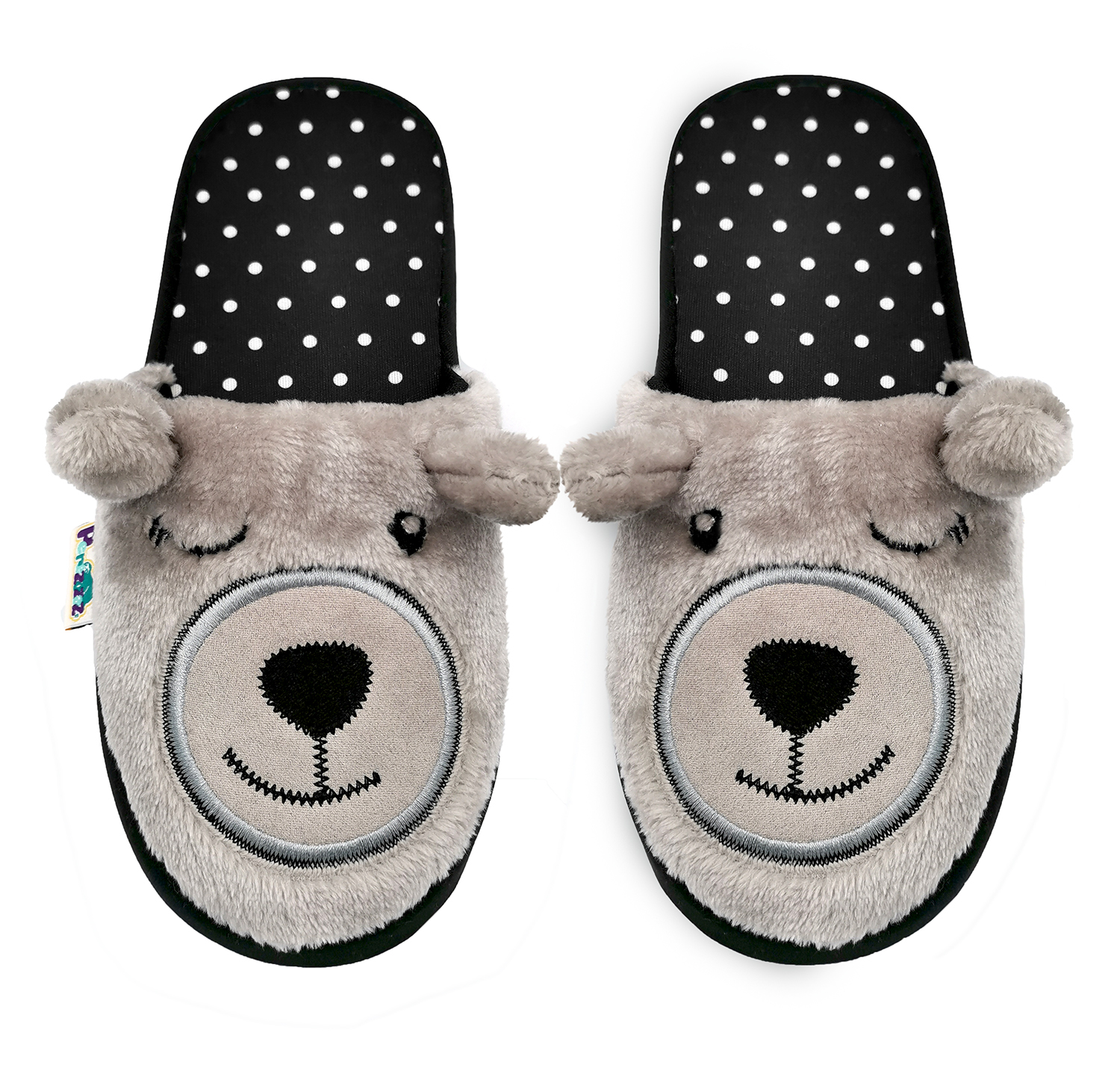 Pantufla para Dama Perezozaz Oso color Gris