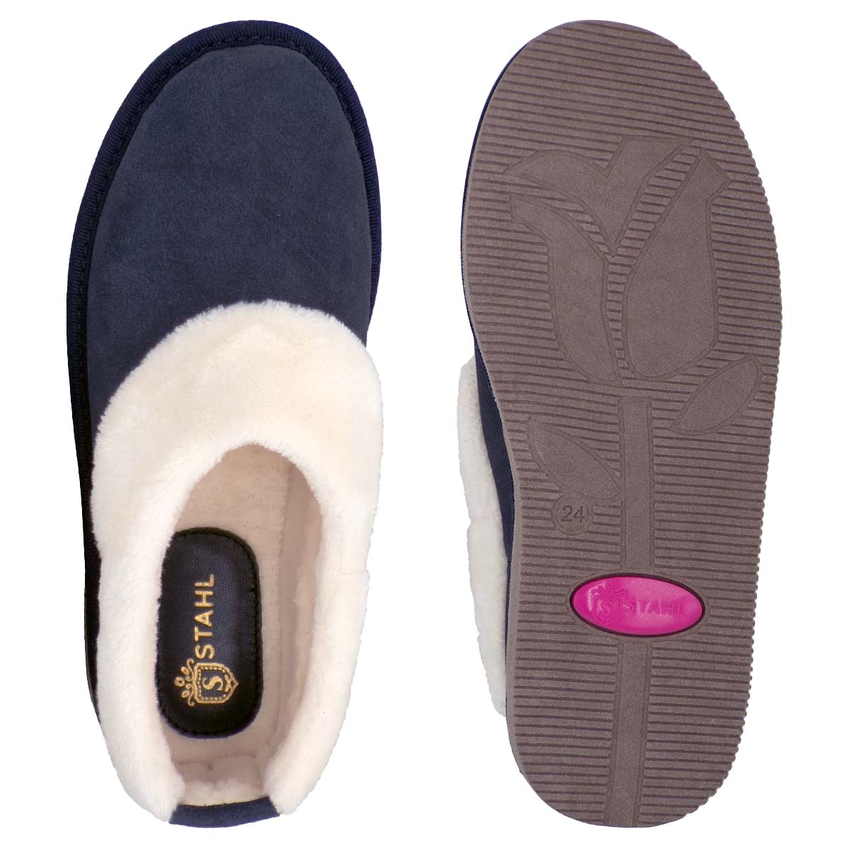 Foto 4 pulgar | Pantuflas Tipo Bota Stahl Modelo 3889 color Marino de Gamuza
