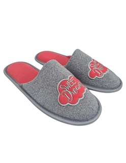Foto 2 | Pantuflas Salto de Cama Calzatura color Gris con Rosa para Mujer
