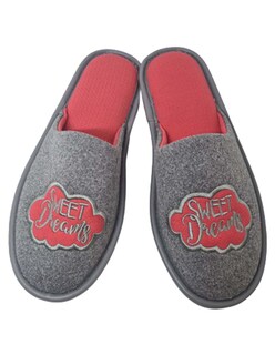 Foto 3 | Pantuflas Salto de Cama Calzatura color Gris con Rosa para Mujer