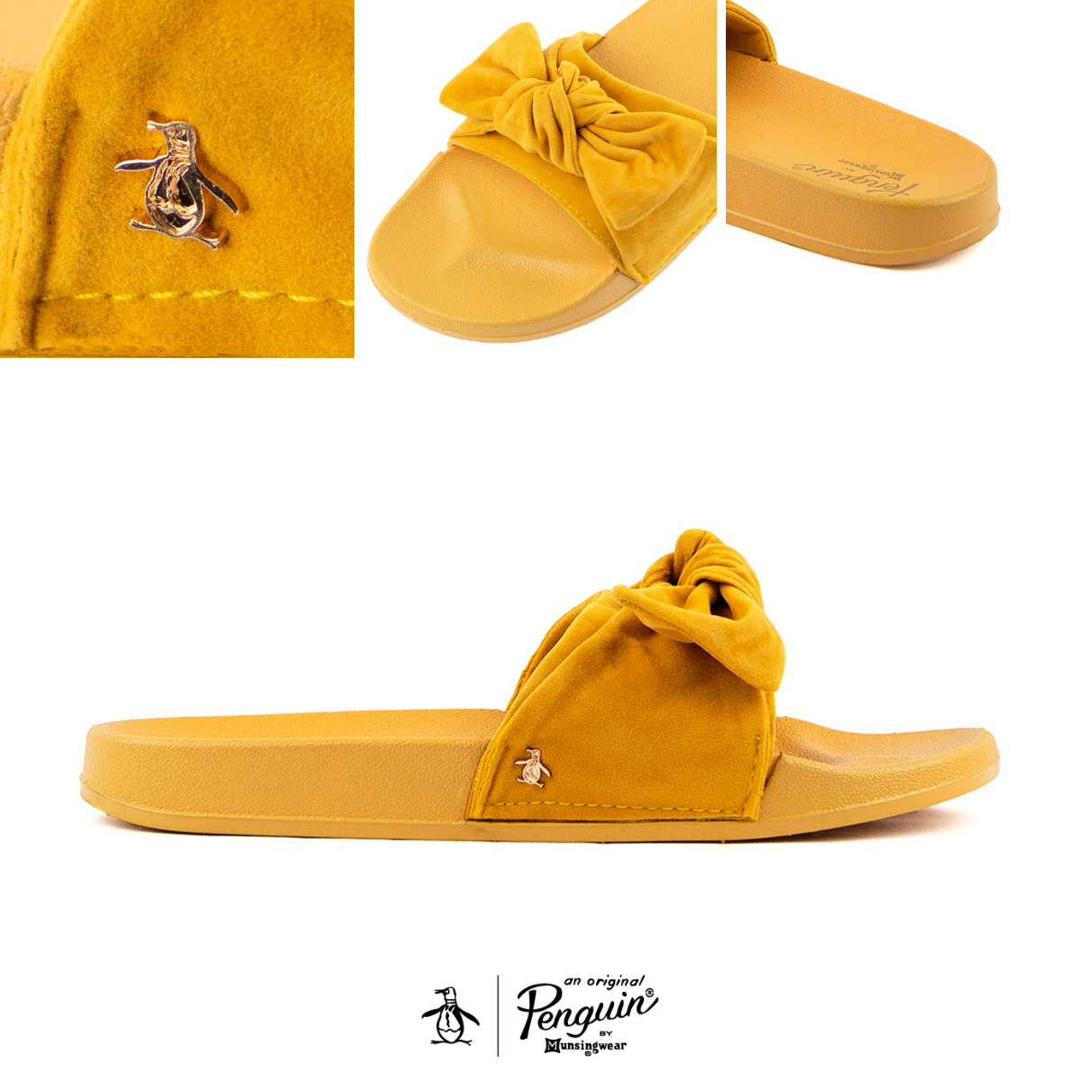 Foto 4 pulgar | Sandalia Original Penguin Slides Style Joana color Amarillo para Mujer