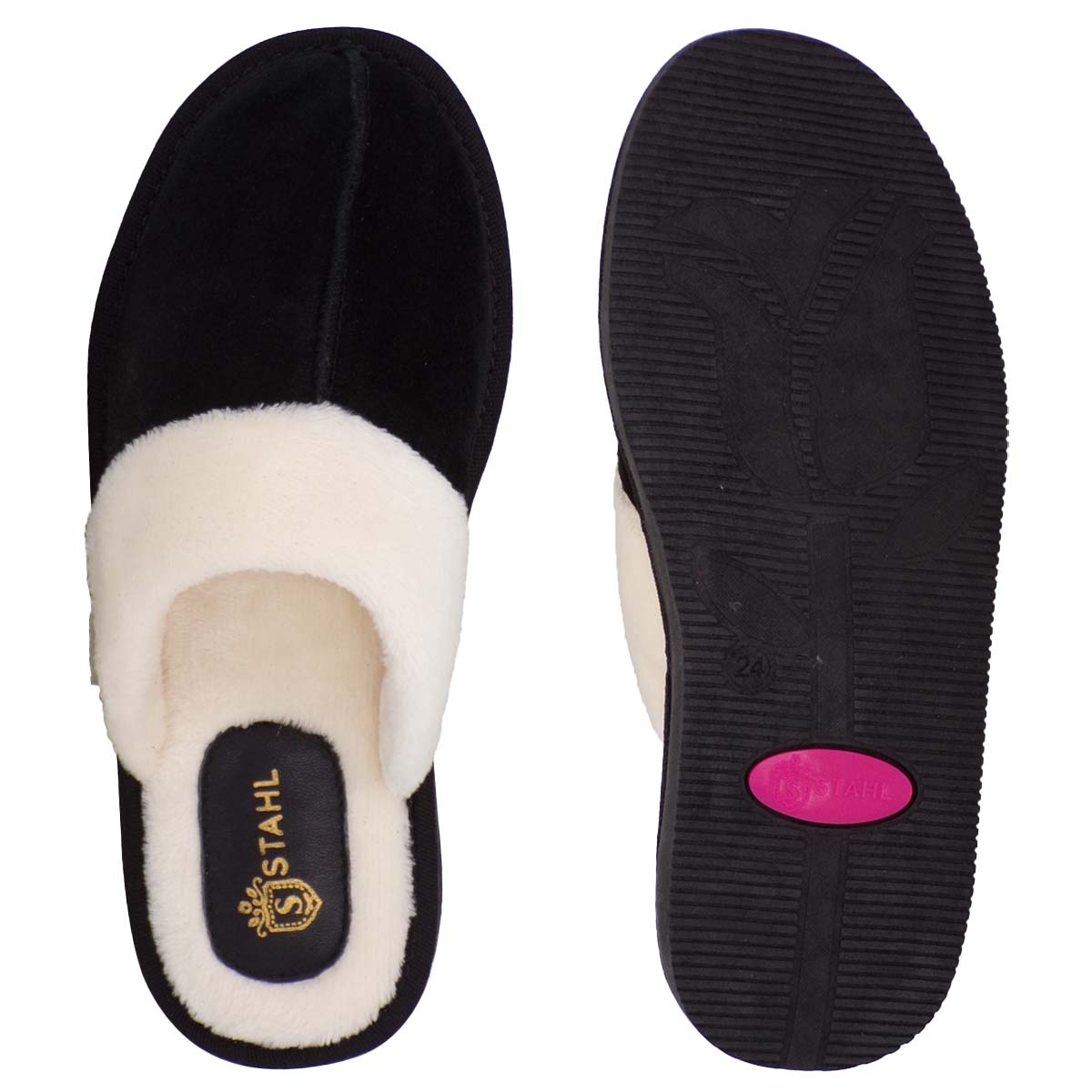 Foto 4 pulgar | Pantufla Stahl 3926 color Negro de Gamuza para Mujer