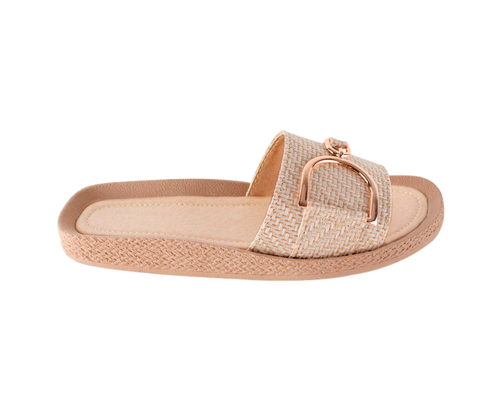 Foto 3 pulgar | Sandalia Color Beige Adorno Material Sintetico