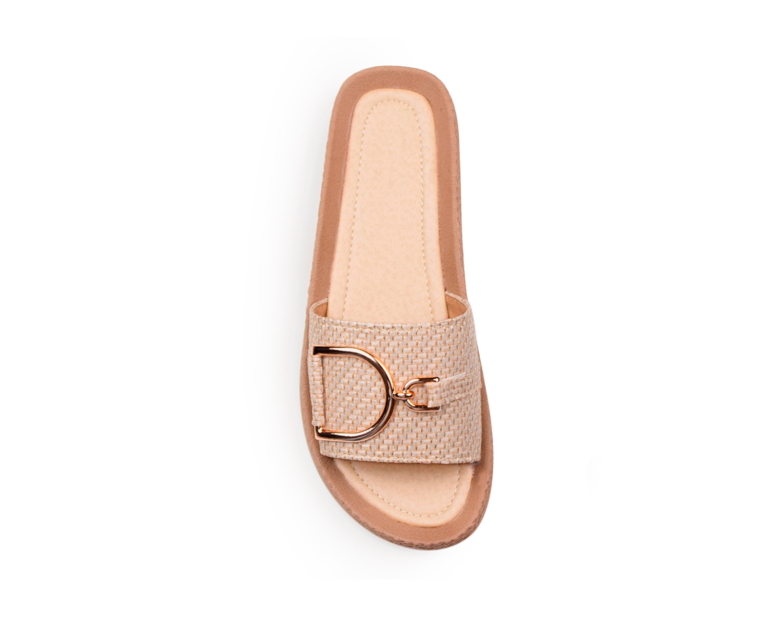 Foto 4 pulgar | Sandalia Color Beige Adorno Material Sintetico