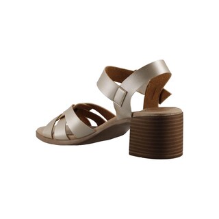 Foto 4 | Sandalia De Vestir Vitalia 728 Hueso Dama Tacon Bajo Huarache Casual Talla 22 A 26.5 M