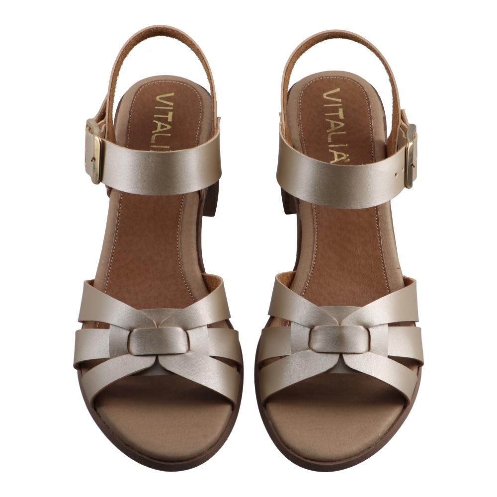 Foto 7 pulgar | Sandalia De Vestir Vitalia 728 Hueso Dama Tacon Bajo Huarache Casual Talla 22 A 26.5 M