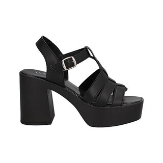 Foto 1 | Zapato Tacón Ancho Vitalia 423 Negro Para Dama Plataforma Casuales Tallas 22 A 26.5 M