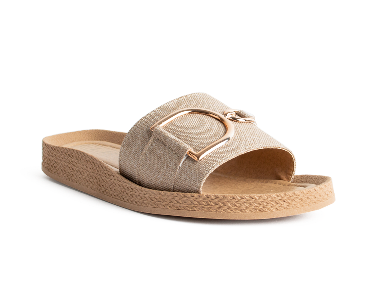 Foto 2 pulgar | Sandalia Color Beige Adorno Material Sintético
