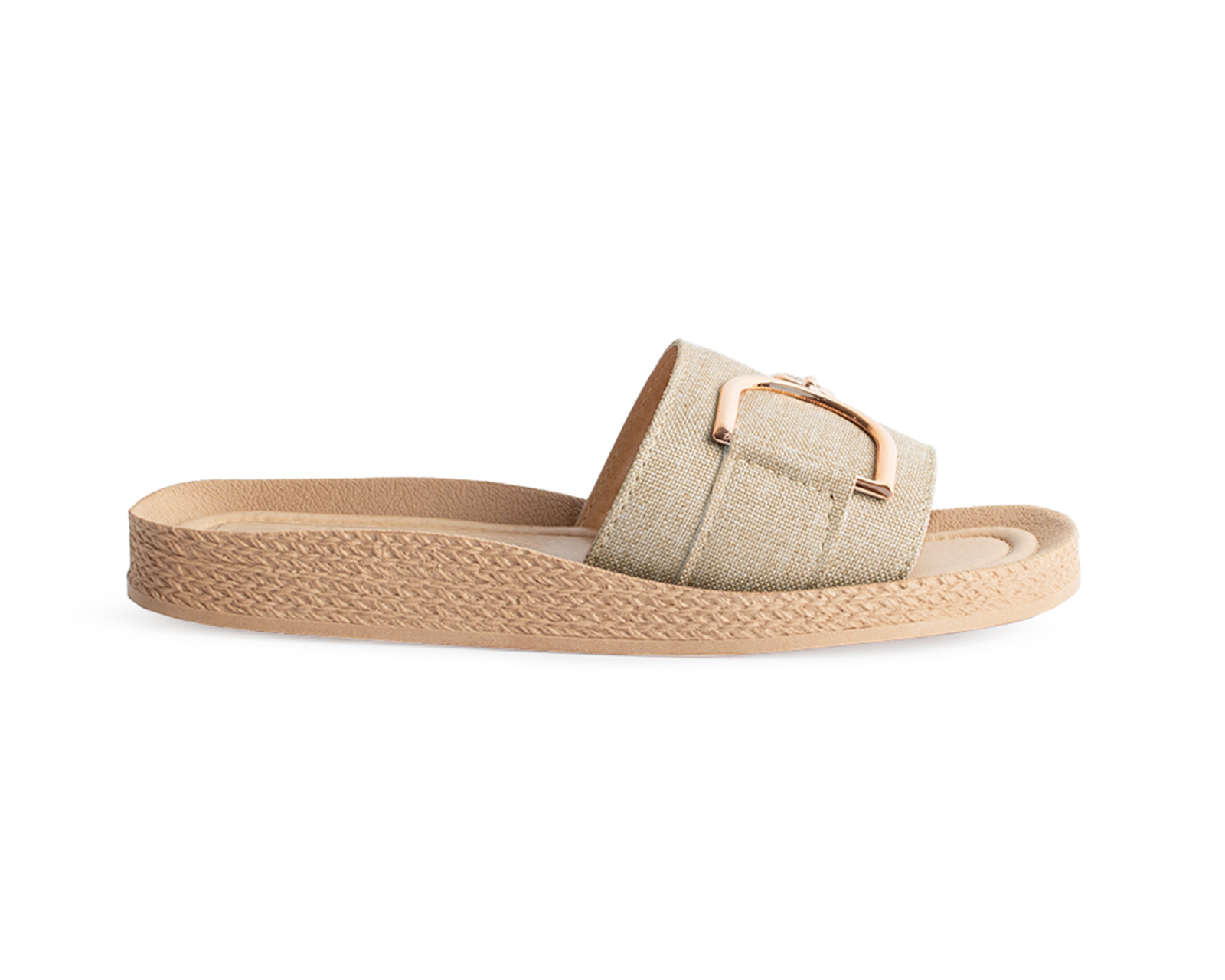 Foto 3 pulgar | Sandalia Color Beige Adorno Material Sintético