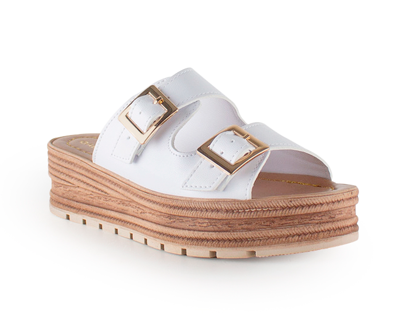 Sandalias Blanco con Hebillas para Mujer
