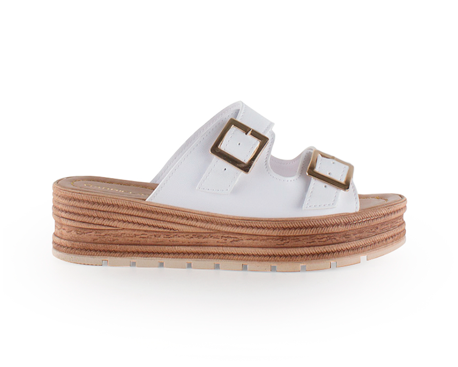 Foto 2 | Sandalias Blanco con Hebillas para Mujer