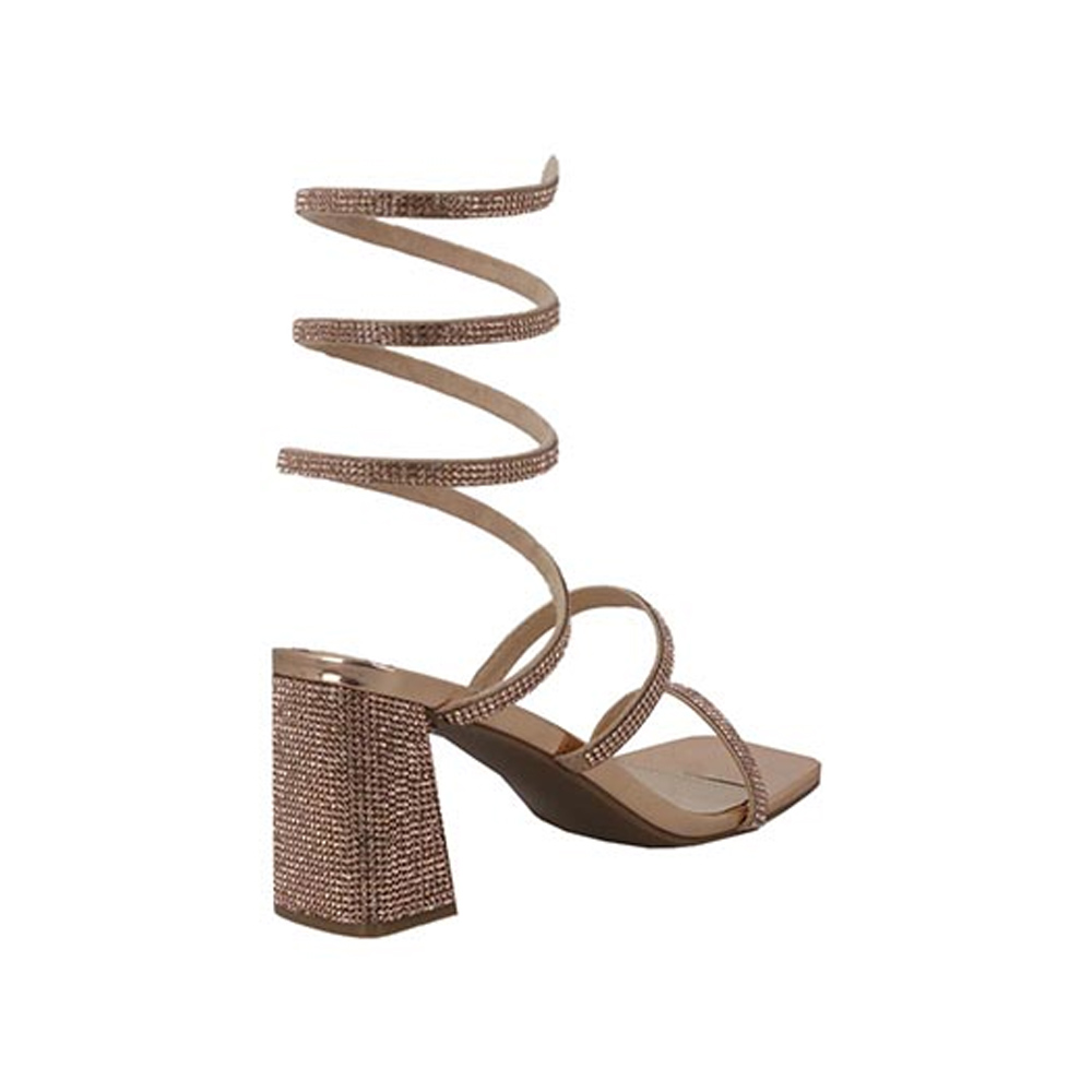Foto 3 | Sandalias Vosse Van16 Champagne Tacón Ancho Elegante para Mujer