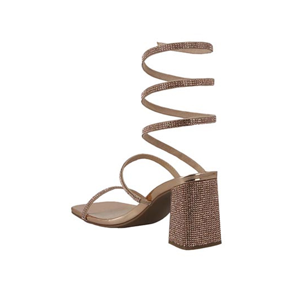 Foto 4 | Sandalias Vosse Van16 Champagne Tacón Ancho Elegante para Mujer