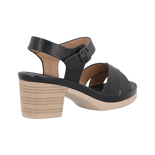 Foto 2 | Sandalia Mujer Vosse Vs355 Negro Zapato Tacón Ancho Bajo Casuales Talla 23 A 27 E