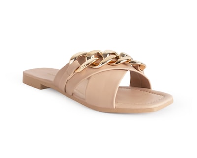 Foto 1 | Sandalia Cruzada Beige para Mujer