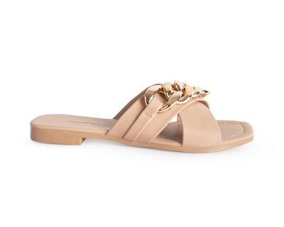 Foto 2 | Sandalia Cruzada Beige para Mujer