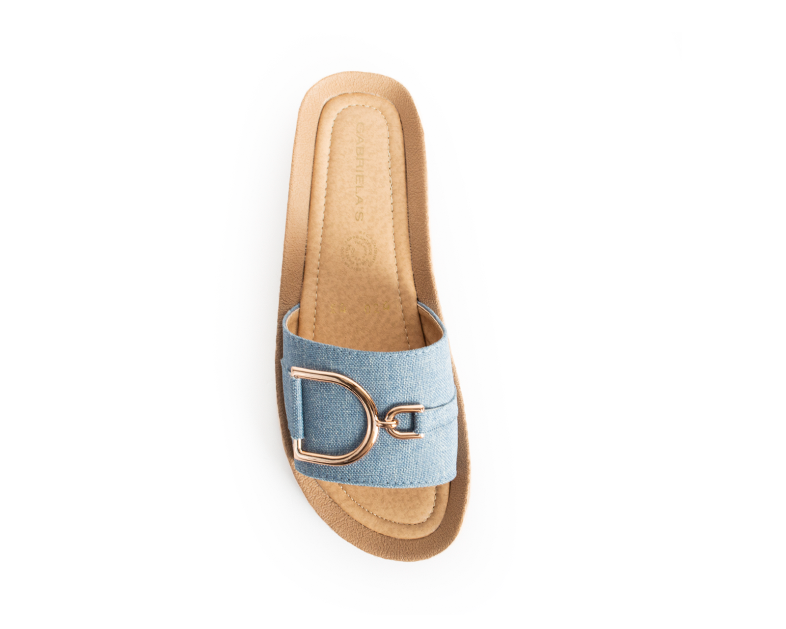 Foto 4 pulgar | Sandalia Color Azul Adorno Material Sintético