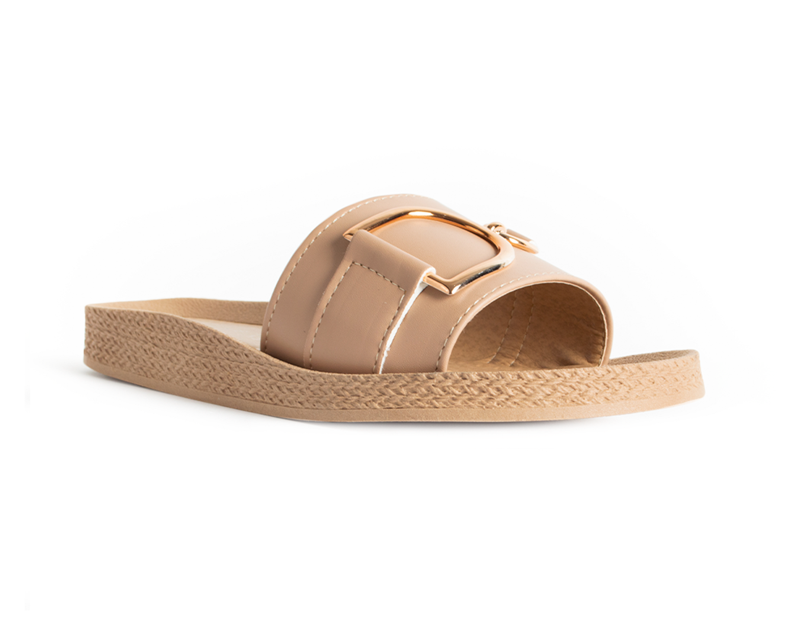 Foto 1 | Sandalia Color Beige Adorno Material Sintético