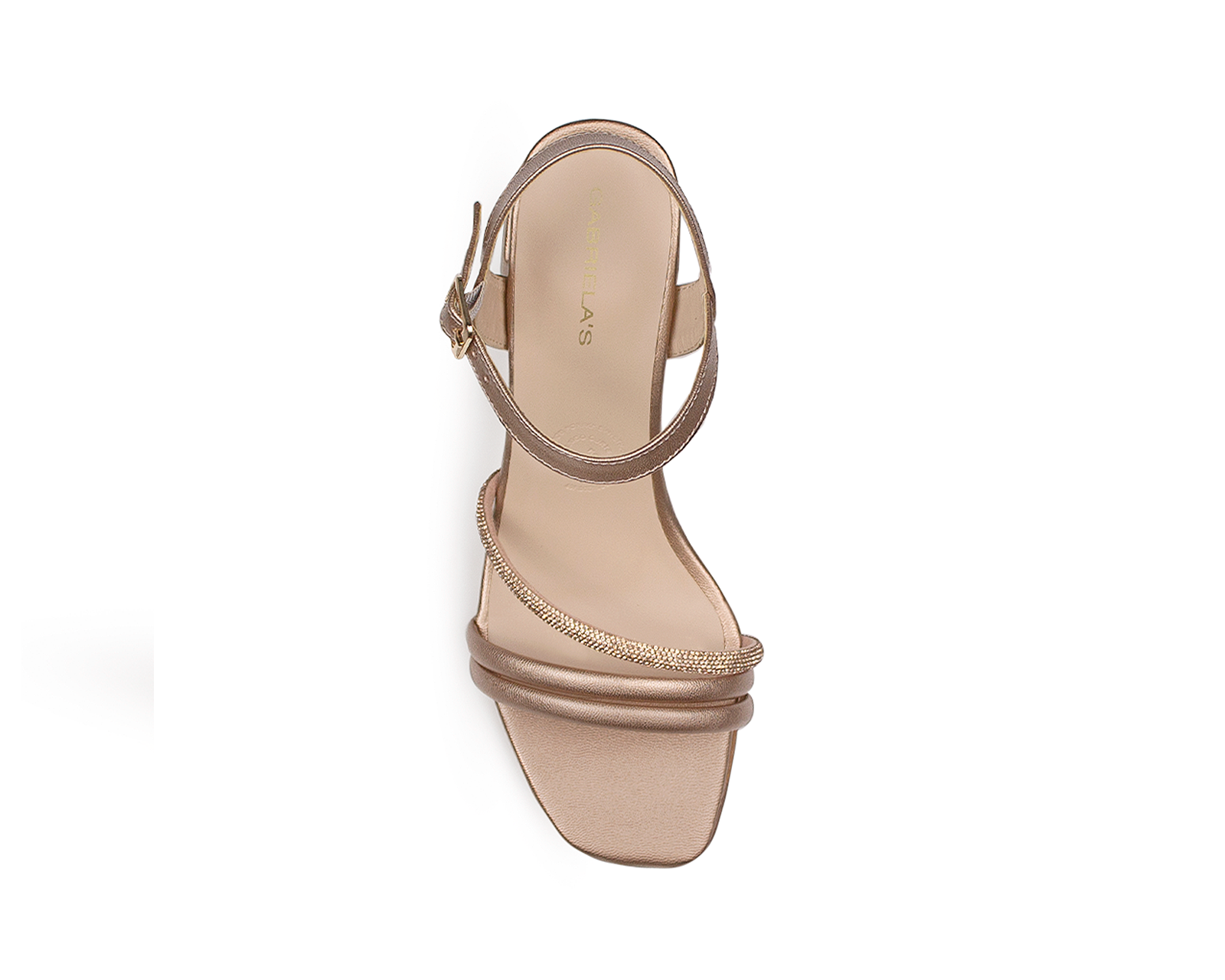 Foto 4 pulgar | Sandalia Color Oro Rosa Brillos Material Sintético