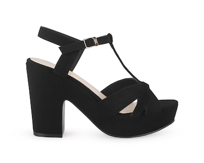 Foto 2 | Sandalia Color Negro Tiras Material Sintético
