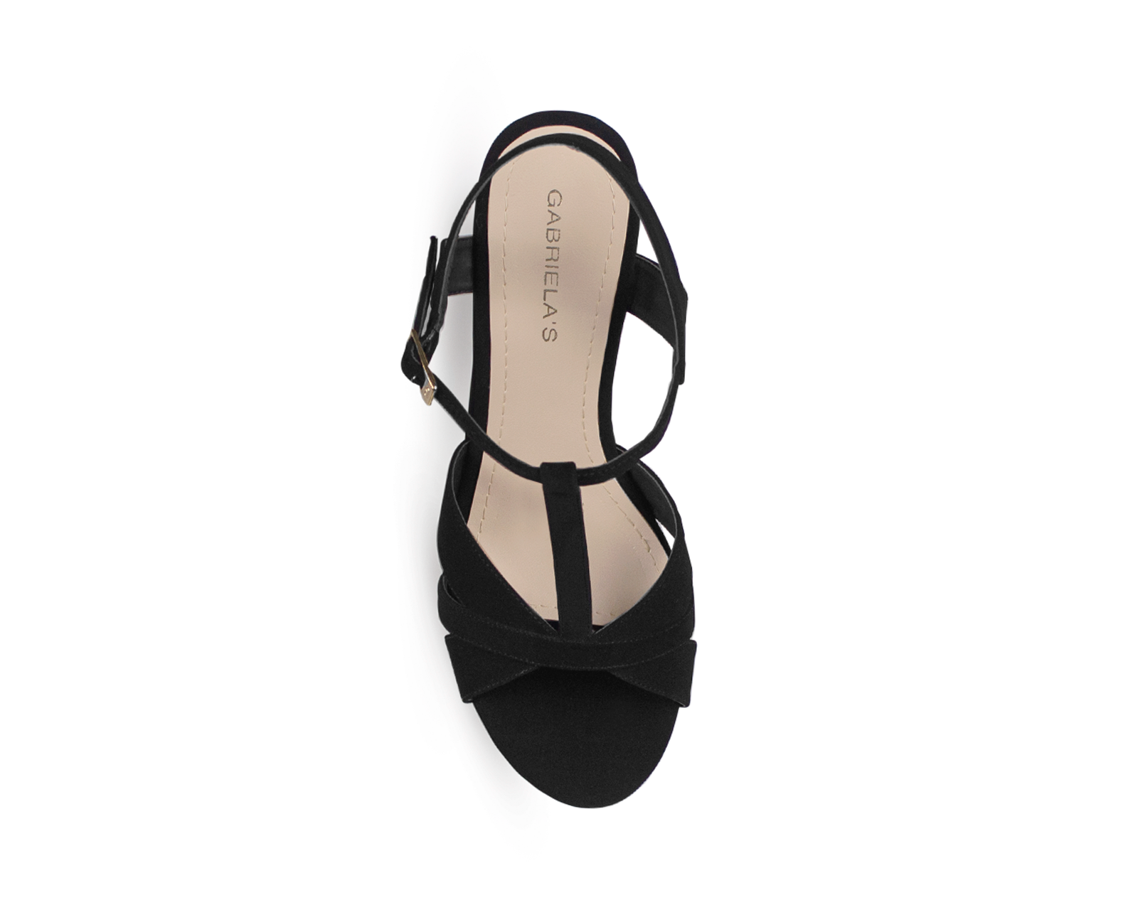 Foto 3 | Sandalia Color Negro Tiras Material Sintético