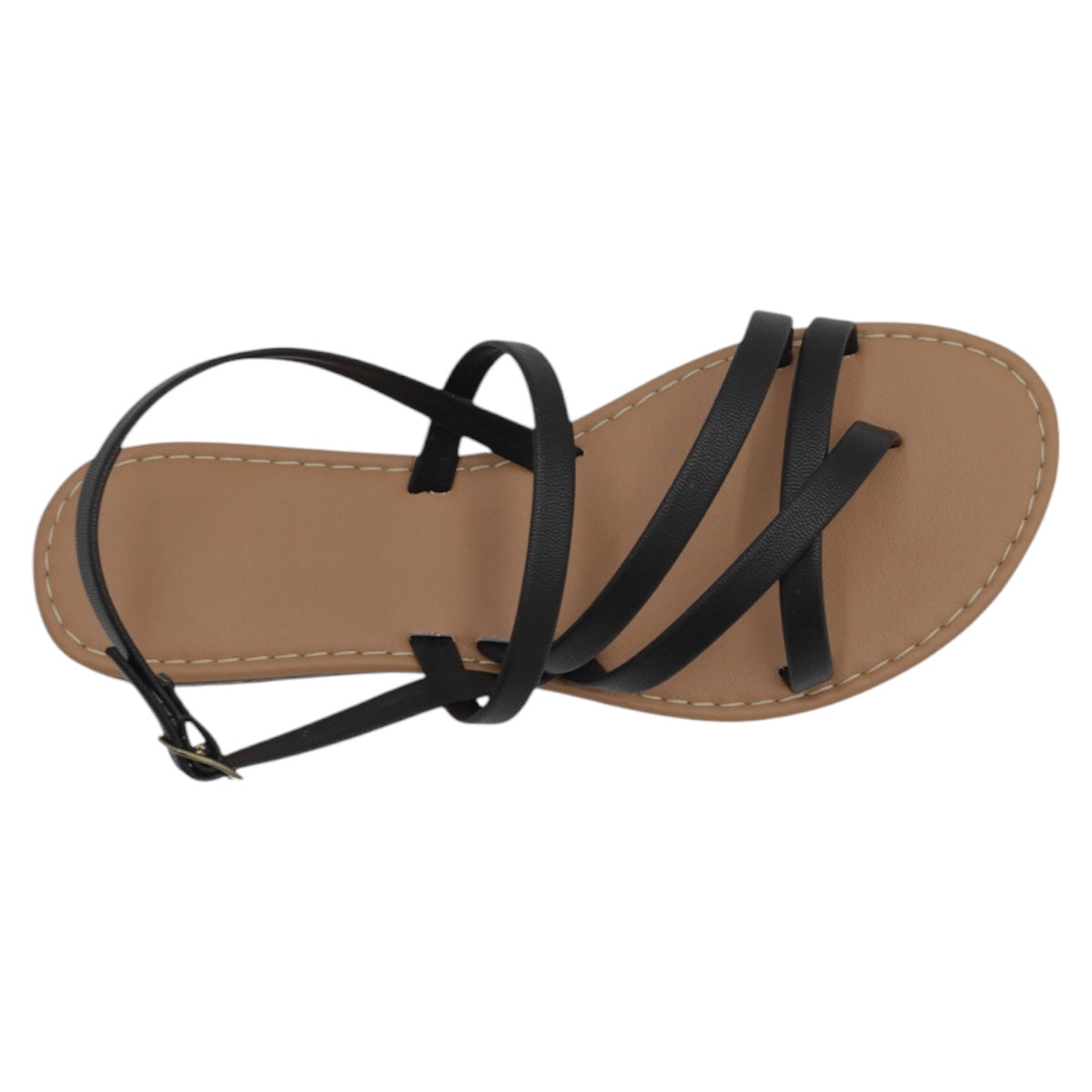 Foto 4 pulgar | Sandalias De Piso Exterior Piel Vegana Color Negro Para Mujer De Rbbasics