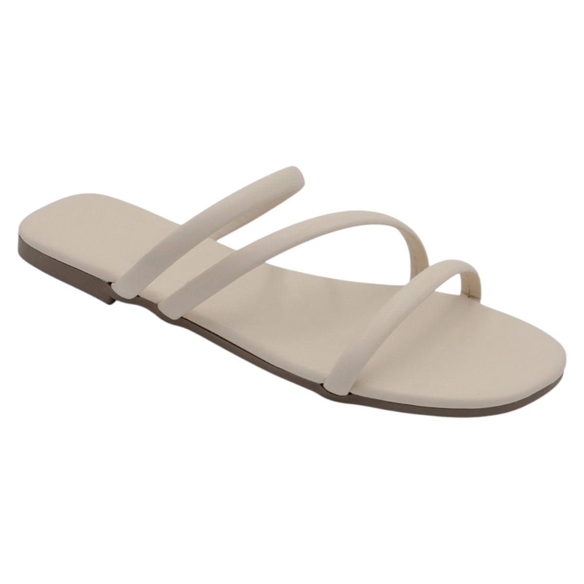 Sandalias De Piso Exterior Piel Vegana Color Beige  Para Mujer De Rbbasics