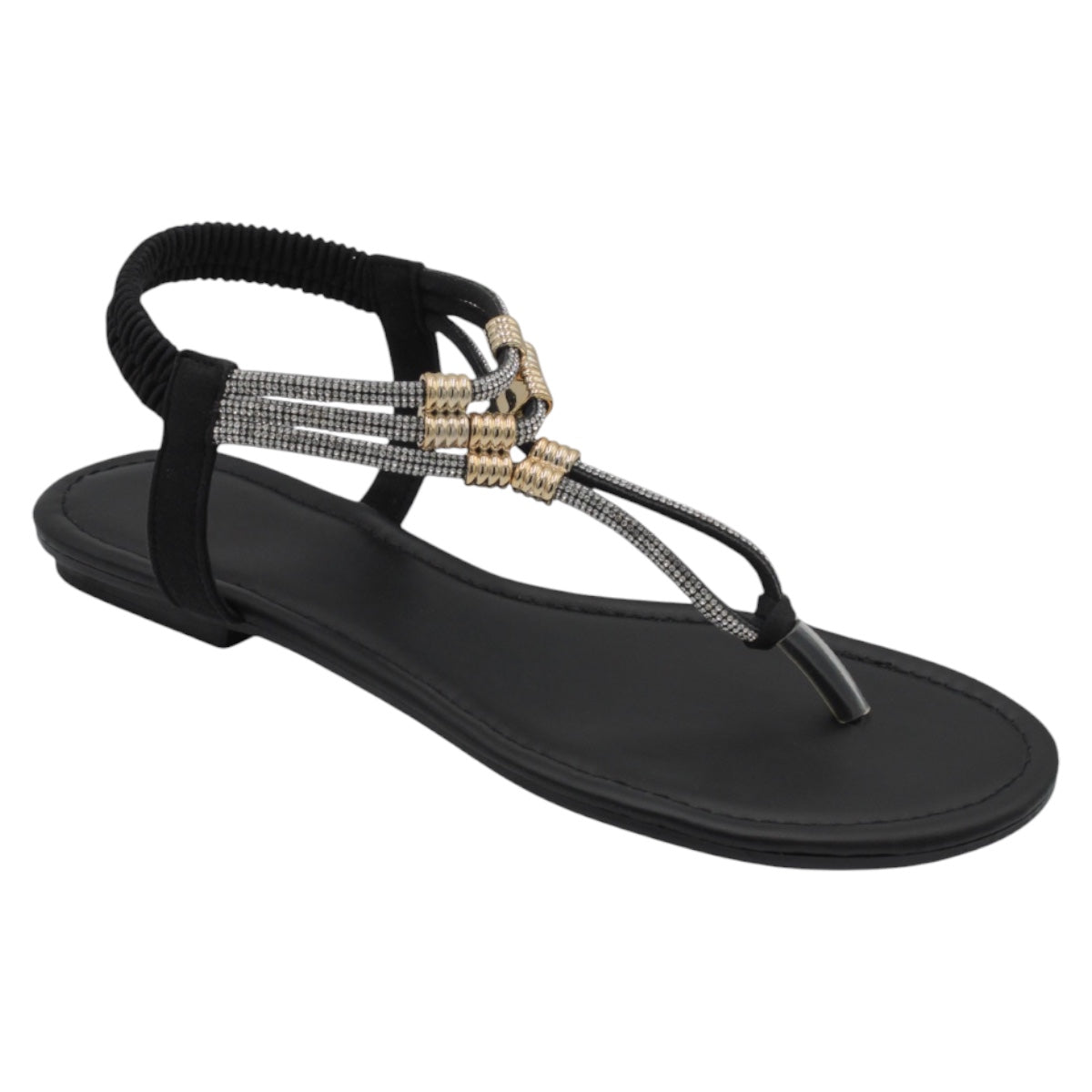 Foto 2 pulgar | Sandalias De Piso Exterior Piel Vegana Color Negro Para Mujer De Rbbasics
