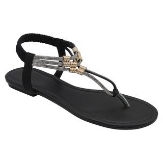 Foto 1 | Sandalias De Piso Exterior Piel Vegana Color Negro Para Mujer De Rbbasics