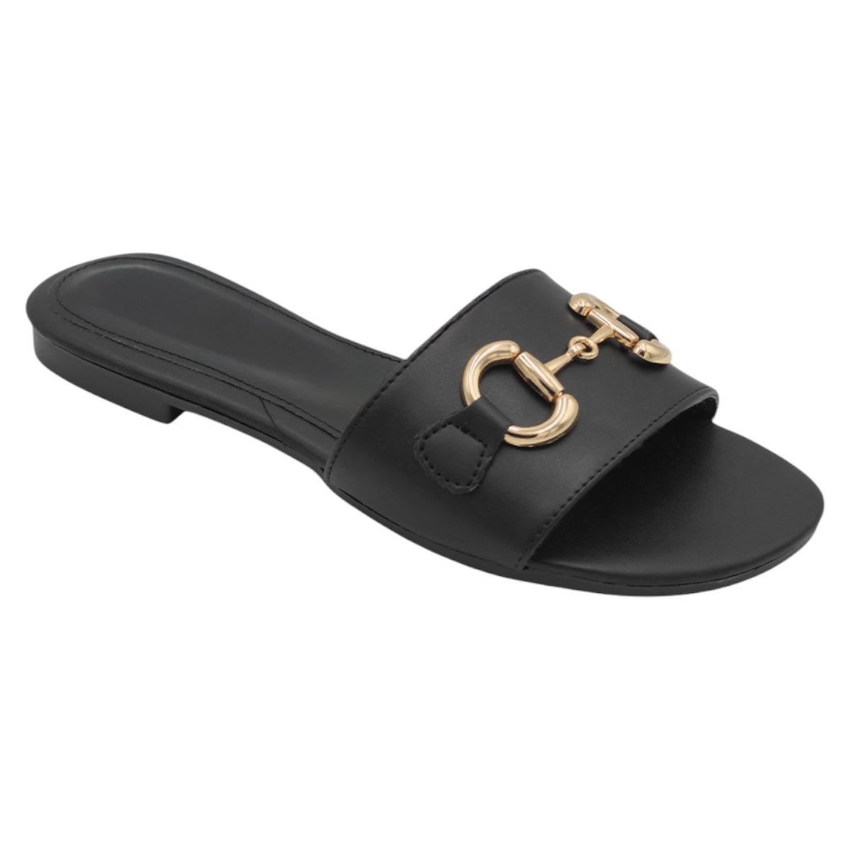 Foto 1 | Sandalias De Piso Exterior Piel Vegana Color Negro Para Mujer De Rbbasics